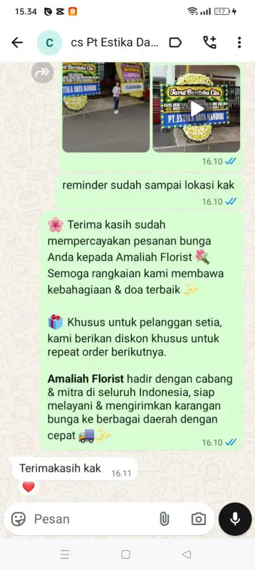Testimonial Papan Bunga duka BUTON TENGAH